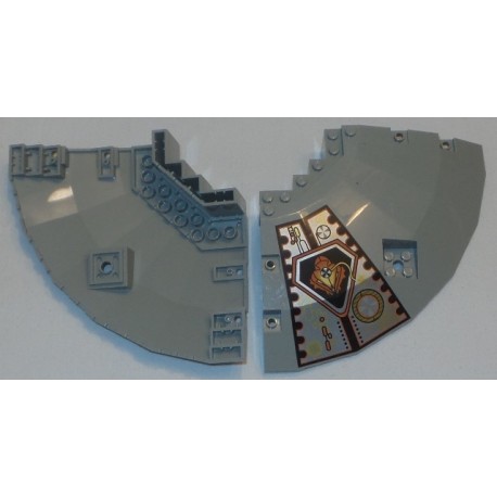 LEGO 30116px1 Panel 14 x 14 x 2 & 23 Quarter Saucer Top with Black Lines and Rust Patch Pattern