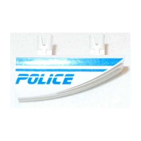 LEGO 30647px8 Technic 1 x 4 Side Flaring Intake with Two Pins and POLICE Blue Stripe Right Pattern