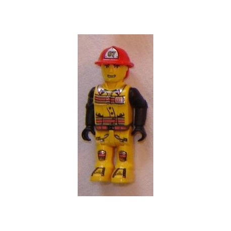 LEGO x272cx28 Creator Figure Fireman with Black Arms and Red Helmet with 07 Pattern