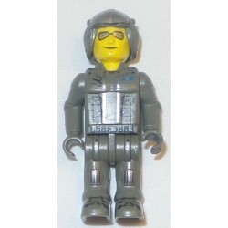LEGO x272cx23 Creator Figure Helicopter Pilot Male with DkGray Overalls, DkGray Helmet, and Silver Sunglasses