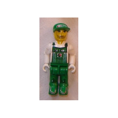 LEGO x272cx27 Creator Figure Mechanic with Green Overalls and Green Cap with Octan Logo Pattern