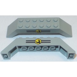 LEGO 30180px3 Slope Brick 45 10 x 2 x 2 Double with Wrench in Yellow Hexagon Pattern