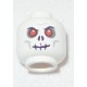 LEGO 3626bpr0494 Minifig Head Skeleton, Skull, Evil with Scowl Black Print, Red Eyes Print [Blocked Open Stud]