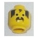 LEGO 3626bpx143 Minifig Head with Black Droopy Moustache and Cowlick