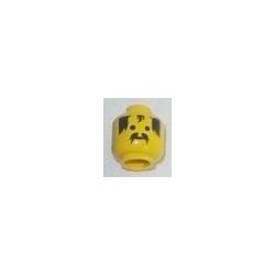LEGO 3626bpx143 Minifig Head with Black Droopy Moustache and Cowlick