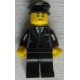 LEGO cty0145a Suit Black, Black Police Hat, Black Eyebrows, Thin Grin