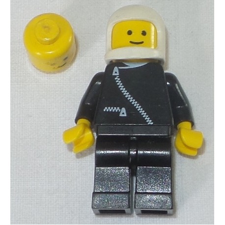 LEGO zip021 Jacket with Zipper - Black, Black Legs, White Classic Helmet