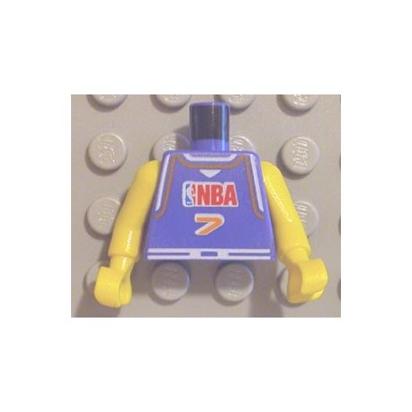 LEGO 973px307 Minifig Torso with Jersey with NBA Logo and 7 Pattern Front and Back
