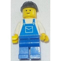 LEGO ovr002 Overalls Blue with Pocket, Blue Legs, Black Construction Helmet