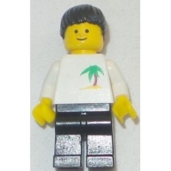 LEGO par064 Palm Tree - Black Legs, Black Ponytail Hair