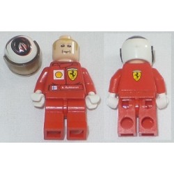 LEGO rac035s F1 Ferrari - K. Raikkonen with Helmet White Printed - with Torso Sticker