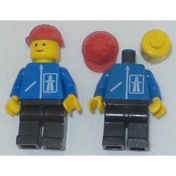 LEGO hgh010  Highway Pattern - Black Legs, Red Construction Helmet