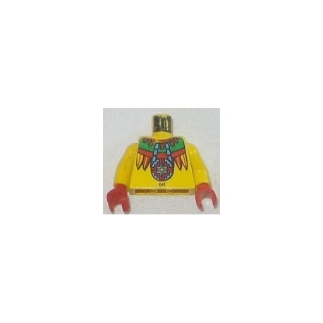 LEGO 973pac Minifig Torso with Mayan Necklace, Tribal Shirt, and Navel Pattern