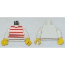 LEGO 973px62c02 Minifig Torso with Red Horizontal Stripes Pattern (with White Arms)