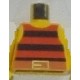 LEGO 973p33 Minifig Torso with Pirate Stripes Pattern (Red/Black - without arms and hands)