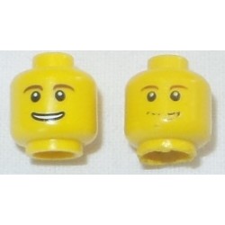 LEGO 3626bpx390 Minifig Head with Toothy Grin, Brown Eyebrows, and White Pupils Pattern