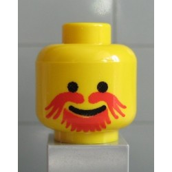 LEGO 3626bpx120 Minifig Head with Red Moustache and Goatee Pattern