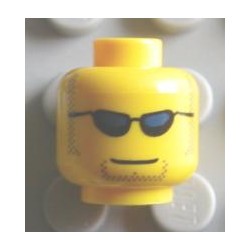 LEGO 3626bpx299 Minifig Head with Black Sunglasses, Closed Mouth, Sideburns, and Goatee Pattern