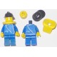 LEGO zip025 Jacket with Zipper - Blue, Blue Legs, Black Fire Helmet, Life Jacket (3626bp01)