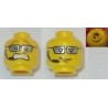 LEGO 3626bpx427 Minifig Head with Silver Sunglasses, Brown Eyebrows, Headset, and Smiling/Scared Pattern	