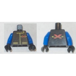 LEGO 973p8a Minifig Torso with Extreme Team Jacket Logo Pattern Blue arms, Black hands