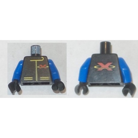 LEGO 973p8a Minifig Torso with Extreme Team Jacket Logo Pattern Blue arms, Black hands