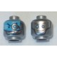 LEGO 3626cbd1339 Minifig Head Zane, Silver and Blue Eyes, Gray Eyebrows / Blue Visor with Headset and Eyepiece Print