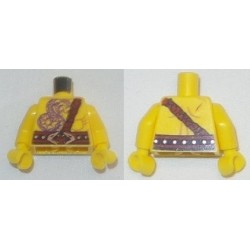 LEGO 973bd1961c01 Torso Bare Chest Muscles, Purple Snake Tattoo, Snake Buckle, Shoulder Strap / Scar on Back Print