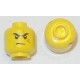LEGO 3626cbd1047 Minifig Head Kai, Stern Eyebrows, White Pupils, Frown, Scar Across Left Eye, No Chin Dimple Print [Hollow Stud]