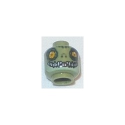 LEGO 3626cbd0885 Minifig Head Crawley, Dual Sided, Crocodile with Dark Green Eye Borders [Hollow Stud]