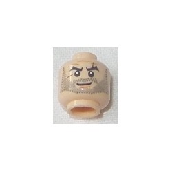 LEGO 3626cbd0077 Minifig Head Boba Fett / Jango Fett, Stubble, Arched Eyebrows, White Pupils and Scars Print