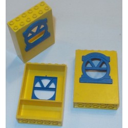 LEGO x636c01 Fabuland Building Wall 2 x 6 x 7 with Blue Round Top Window