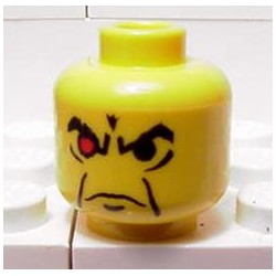 LEGO 3626bpx40 Minifig Head Angry with Eyebrows and 1 Red Eye Pattern (3626bpaq)