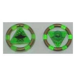 LEGO 87748cx5 Minifig Ring with Center Triangle with Gold Bands and Manta Ray Pattern (Atlantis)