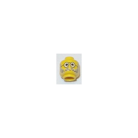 LEGO 3626bpx36 Minifig Head with Round Glasses, Beard and Moustache Pattern