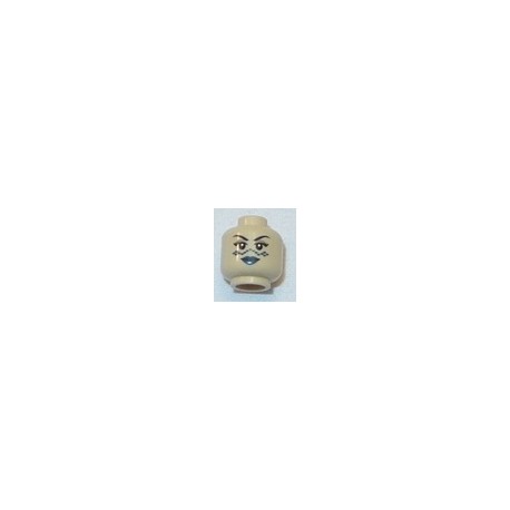 LEGO 3626bbd0410 Minifig Head Female SW Barriss Offee, Blue Lips, Blue Tattoo Pattern