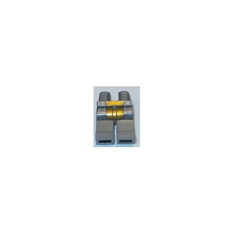 LEGO 970c00bd0829 Minifig Hips and Legs with Light Bluish Gray and Gold Armor Panels with Orange Circuitry Pattern