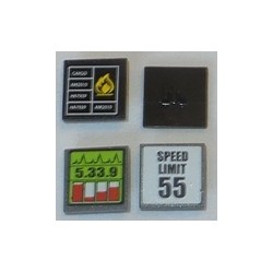LEGO 470 ou 30258 Roadsign Clip-on 2 x 2 Square (with sticker)