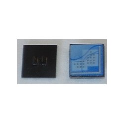 LEGO 30258pb018 Roadsign Clip-on 2 x 2 Square with Curved Blue Lines and Small Black Squares Pattern (Computer Screen)