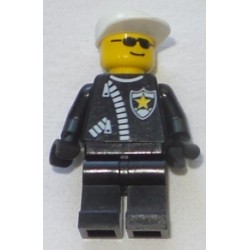 LEGO cop006 Police - Zipper with Sheriff Star, White Cap