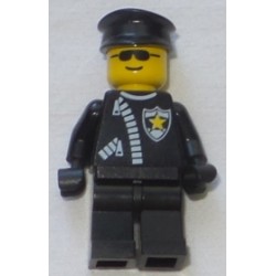LEGO cop025 Police - Zipper with Sheriff Star, Black Hat