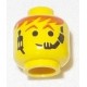 LEGO 3626bp69 Minifig Head with Headset over Brown Hair and Eyebrows Pattern