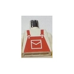 LEGO 973p1c Minifig Torso with Red Dungarees Pattern (973pb0203, without Arms and Hands)