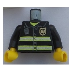 LEGO 973px404 Minifig Torso with Three Flame Badge, Reflective Stripes, and Radio Pattern