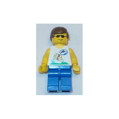 LEGO div004 Divers - Boatie 1, Brown Male Hair