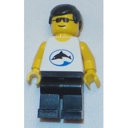 LEGO div024 Divers - Blue Oval and Black Dolphin with Black Hair