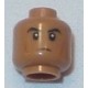 LEGO 3626cbd1353 Minifig Head ACU Trooper / Naboo Guard, Eyebrows, Cheek Lines, Chin Dimple, White Pupils Print [Hollow Stud]