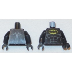 LEGO 973bd2541c01 Minifig Torso Batman Logo in Yellow Oval with Muscles Print, Black Arms and Hands