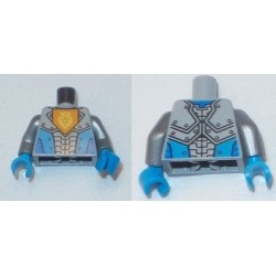 LEGO 973bd2256c01 Minifig Torso Armor with Orange Emblem with Yellow Crowned Lion and Dark Azure Panels print