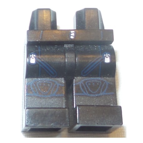 LEGO 970c00bd0494 Minifig Legs and Hips with Dark Blue Seams and Knee Pads and Silver Zipper Pulls Print